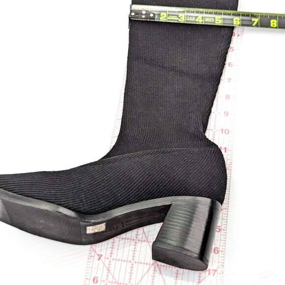 Miista London Wmn Candra Black Fabric Retro Y2K Square Toe Knee Boots 10.5US  EU - Picture 5 of 7